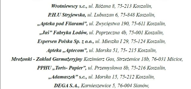 Podziękowania za wsparcie IV spotkania integracyjnego Podziękowania za wsparcie IV spotkania integracyjnego