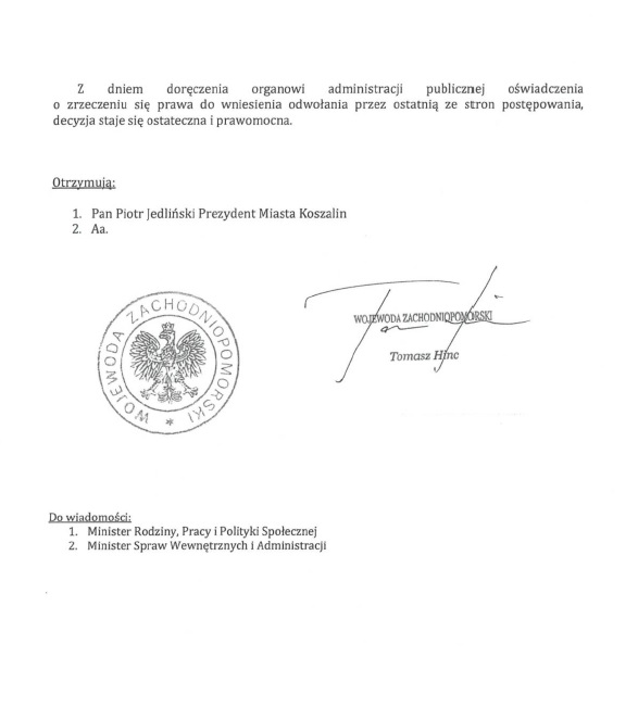 Decyzja Wojewody z dnia 12.06.2020r w sprawie Dziennego Domu Pogodna Jesień “Senior +”