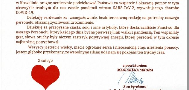 Podziękowania Podziękowania