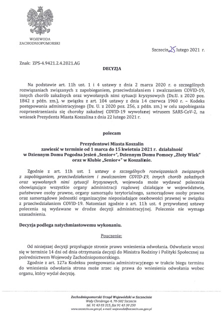 Decyzja Wojewody z dnia 25.02.2021
